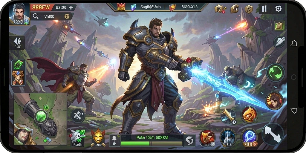 Tampilan gameplay dari 888FW dengan elemen strategi yang menarik dan dinamis.