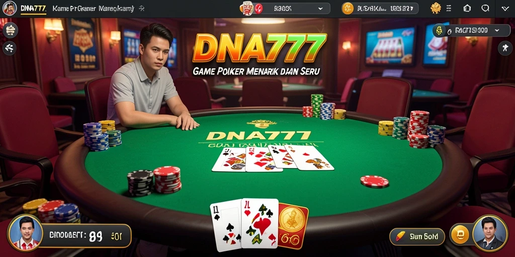 Screenshot DNA777 menampilkan gameplay Poker yang seru dan mendebarkan.