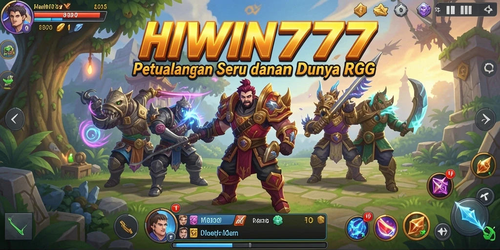 Screenshot HIWIN777 menampilkan aksi pertarungan RPG yang seru.