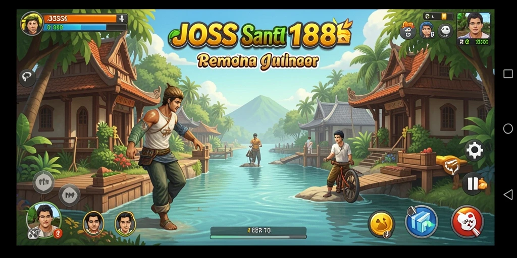 Tampilan gameplay JOSS188 yang ceria dan penuh warna.