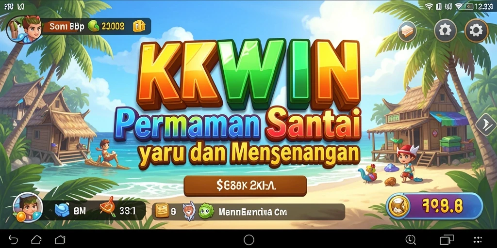 Tampilan gameplay KKWIN yang cerah dan penuh warna.