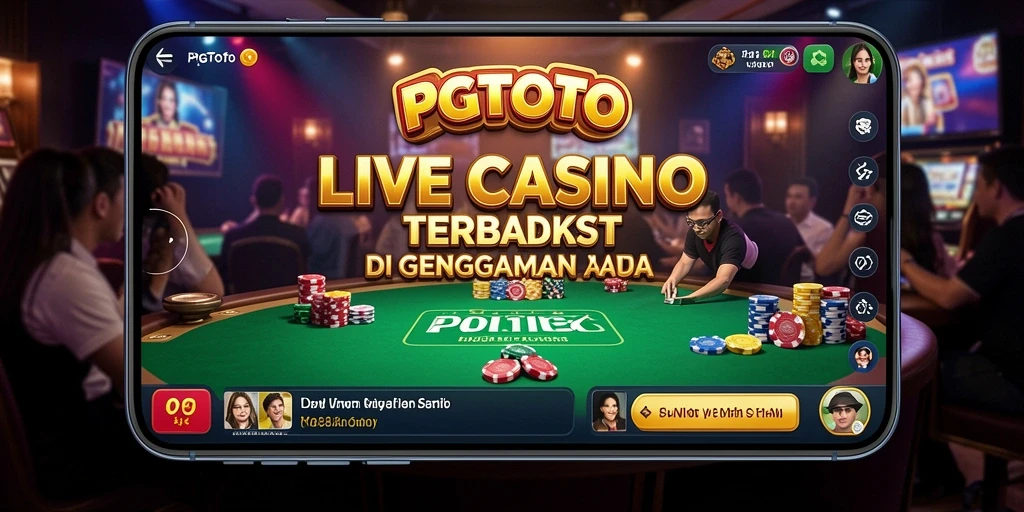Screenshot gameplay PGTOTO yang menampilkan dealer langsung di kasino.