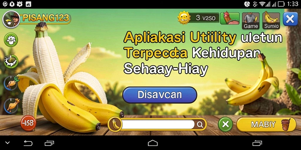 Tampilan antarmuka utama PISANG123 yang sederhana dan efektif.