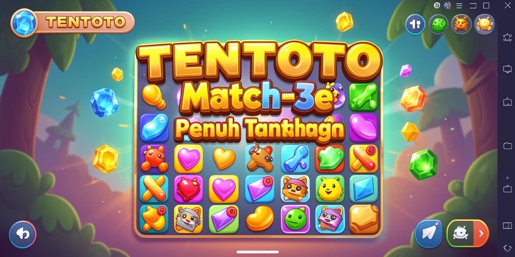 Gameplay Match-3 seru dengan grafis cerah dan menawan.