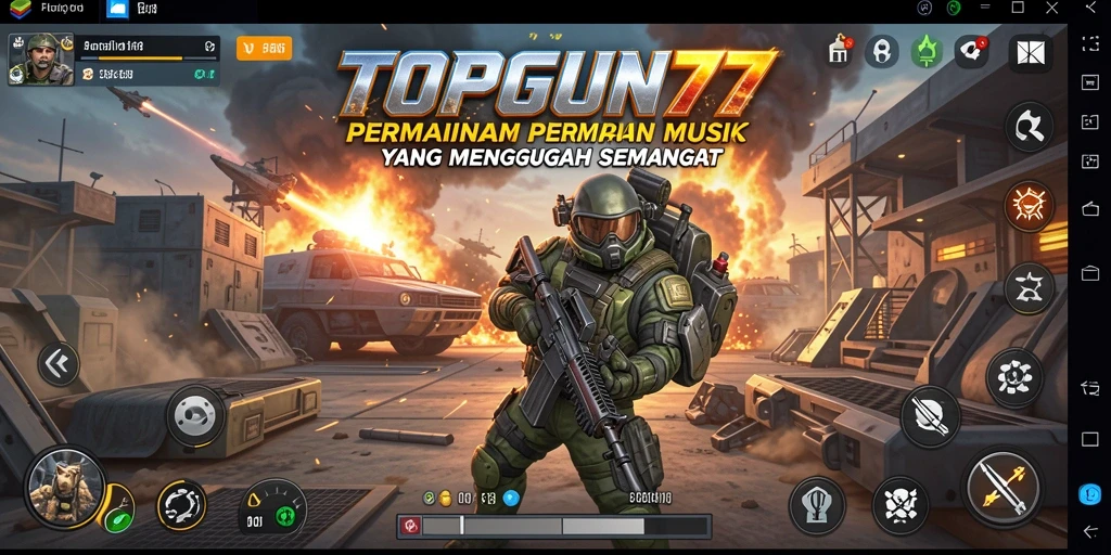 Tangkapan layar dari gameplay seru TOPGUN77 yang menyajikan pengalaman musik.