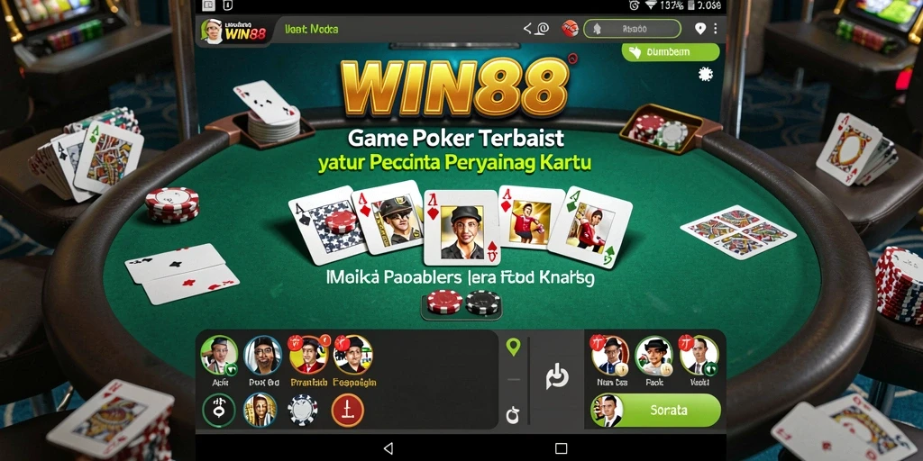 Tampilan gameplay Poker yang menarik dan interaktif di WIN88.